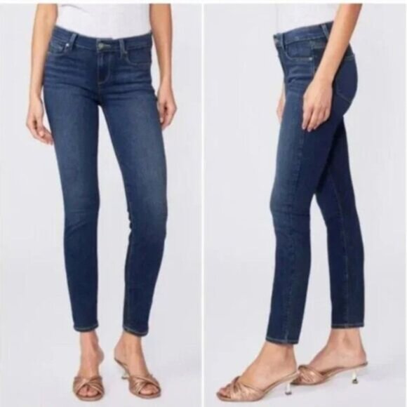 PAIGE | Verdugo Ankle Cropped Blue Jeans Sz 27 Flawed - Picture 2 of 13